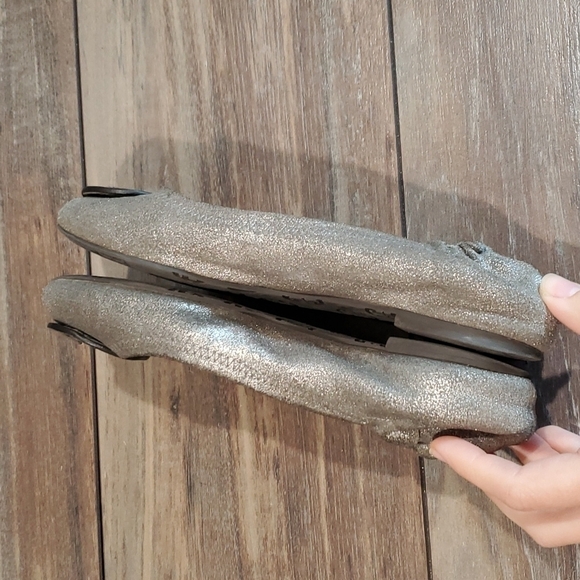 Tory Burch logo  Reva Loafer ballet shoes sz 6M Metallic glitter leather - Picture 7 of 15